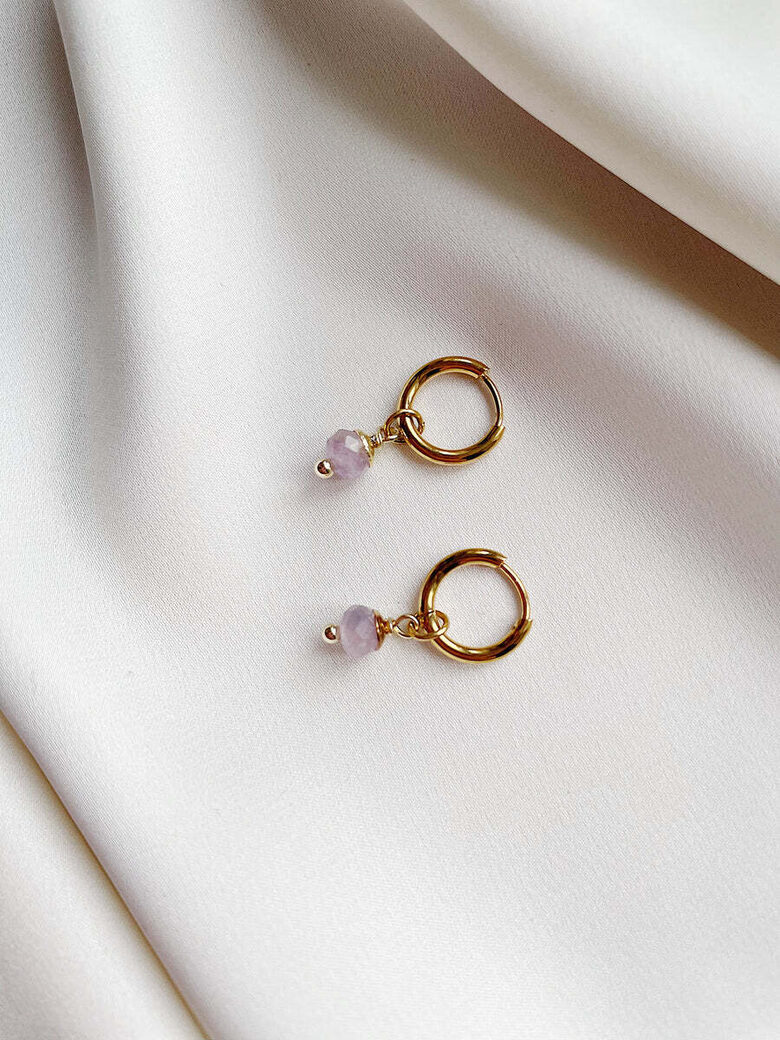 Earrings with Fluorite
