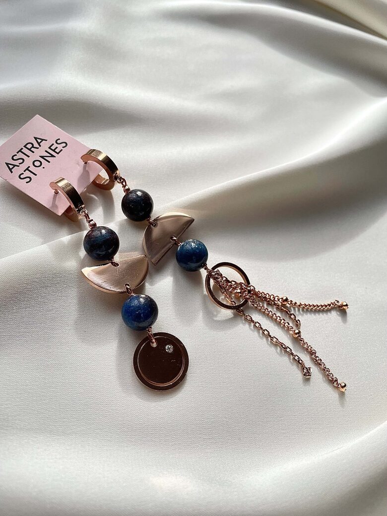 Asymmetrical Earrings with Opal