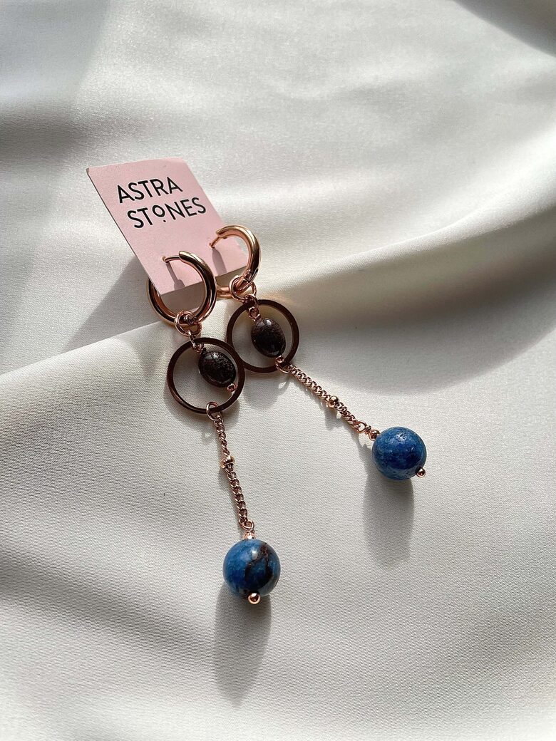 Earrings with Opal, Quartz