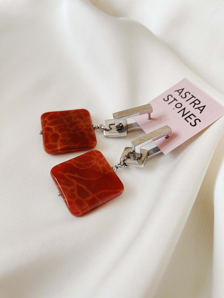 Earrings with Agate