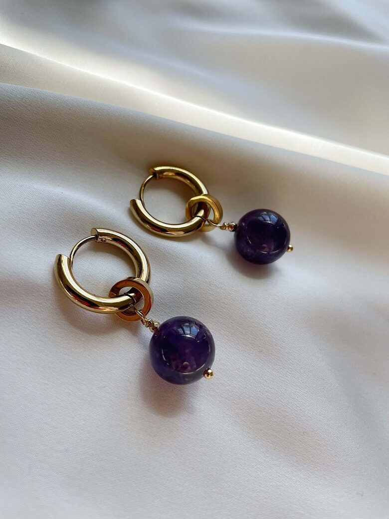 Earrings with Amethyst