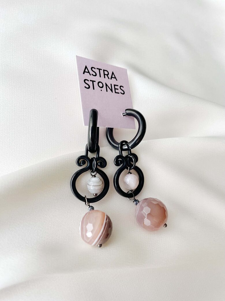 Earrings with Agate