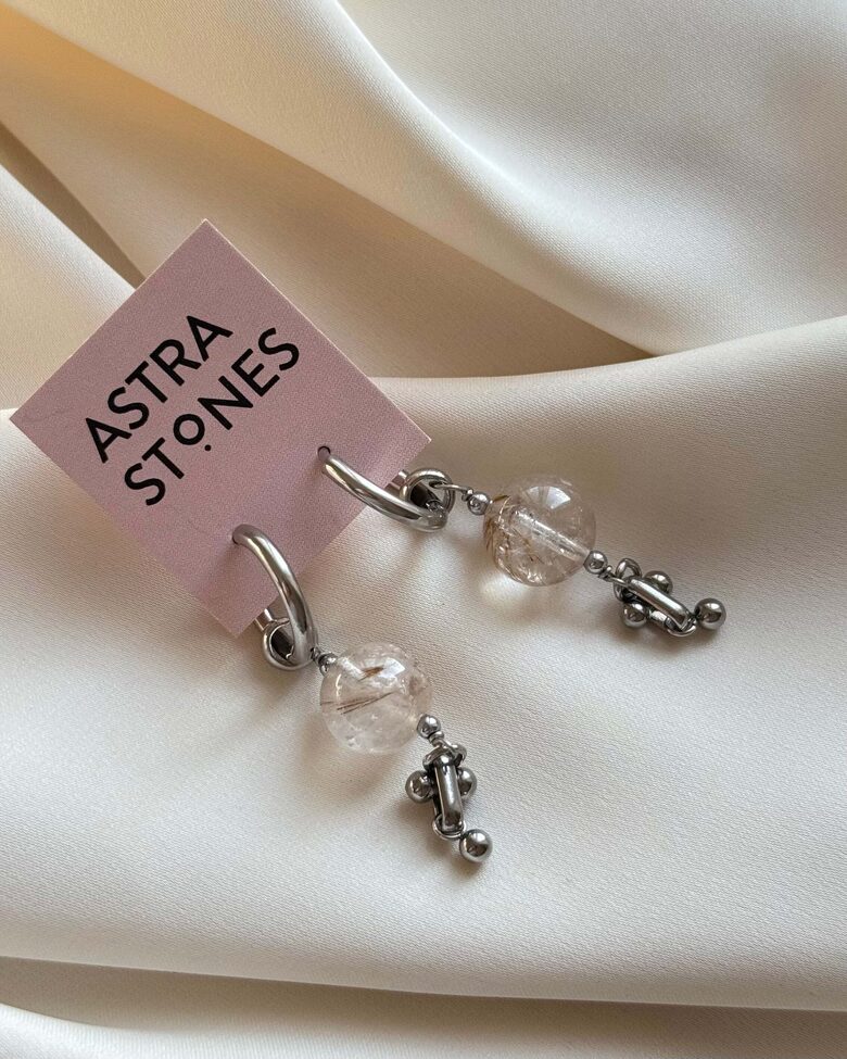 Earrings with Quartz
