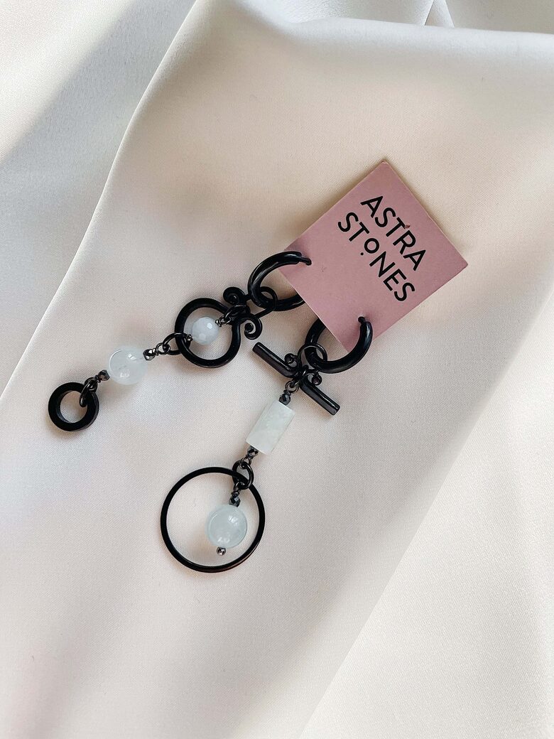 Asymmetrical Earrings with Aquamarine
