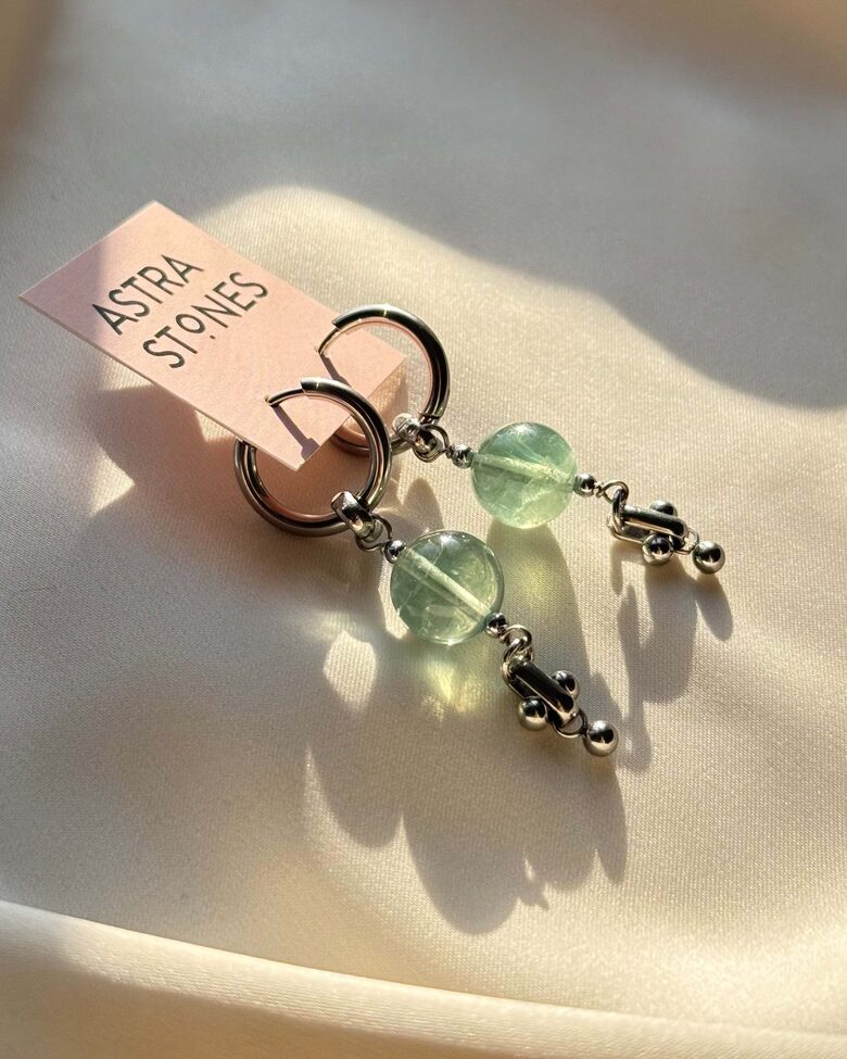 Earrings with Fluorite