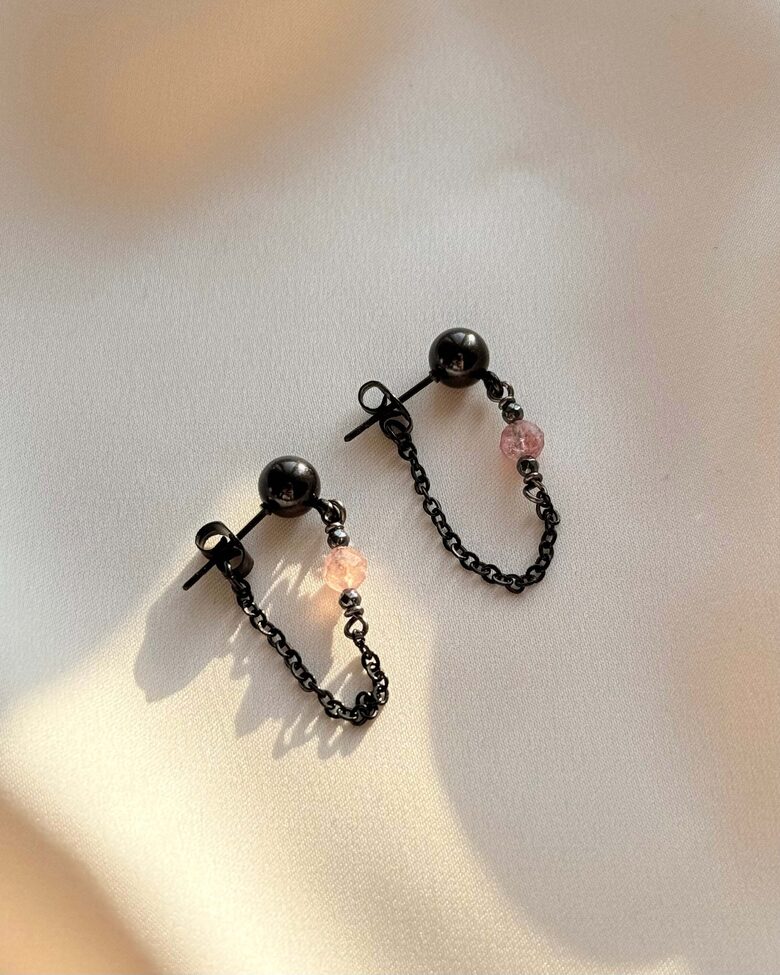 Earrings with Quartz