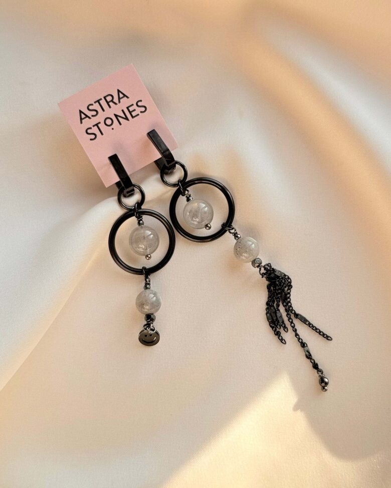 Asymmetrical Earrings with Labradorite