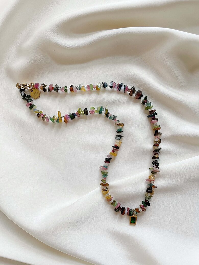 Necklace with Tourmaline, Stone MIX