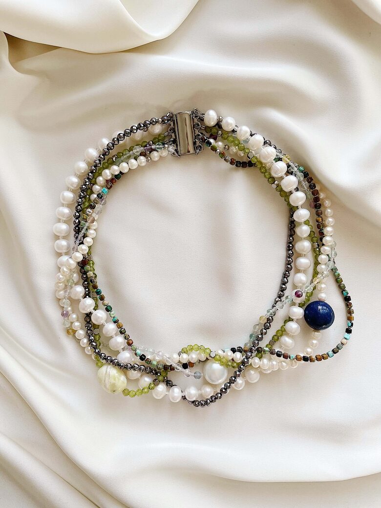 Necklace with Pearl, Stone MIX
