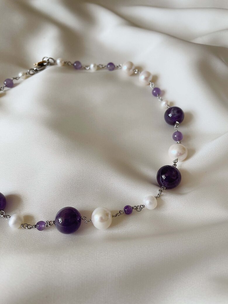 Necklace with Pearl, Amethyst