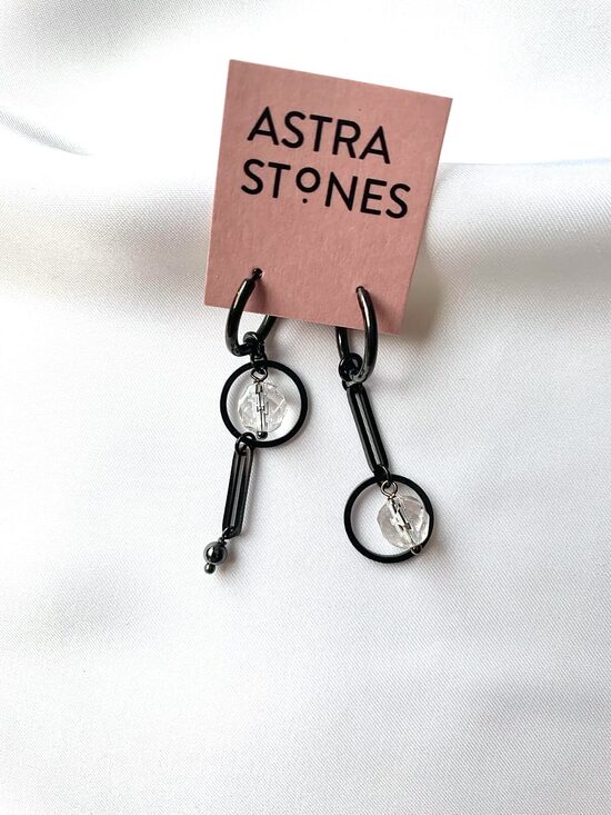 Asimetriski auskari ar Kvarcu